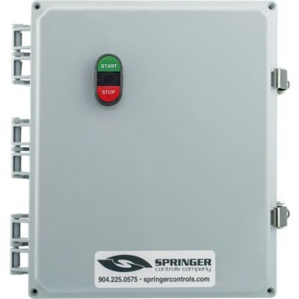 Springer Controls Co NEMA 4X Enclosed Motor Starter, 52A, 3PH, Direct Online, Start/Stop, 100-250V, 25-33A AF5206P1K-3O